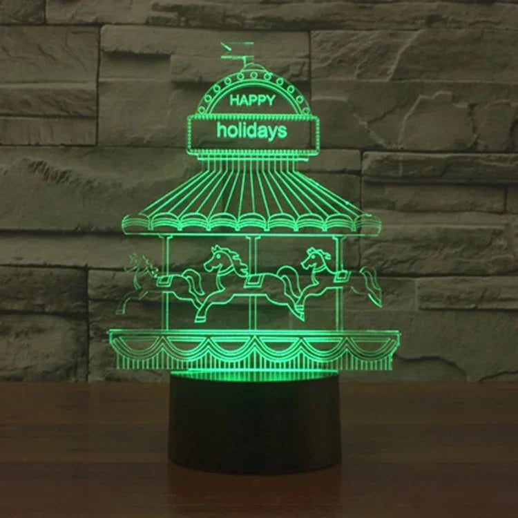 7 Color Discoloration Creative Visual Stereo Lamp Desk Lamp Night Light, Amusement Park Style