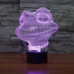 7 Color Discoloration Creative Visual Stereo Lamp Desk Lamp Night Light, Frog Style