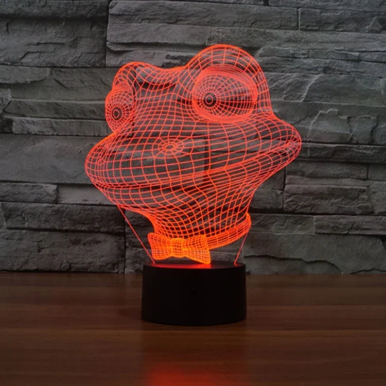7 Color Discoloration Creative Visual Stereo Lamp Desk Lamp Night Light, Frog Style