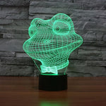 7 Color Discoloration Creative Visual Stereo Lamp Desk Lamp Night Light, Frog Style