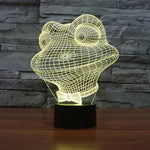 7 Color Discoloration Creative Visual Stereo Lamp Desk Lamp Night Light, Frog Style