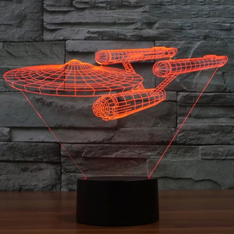 7 Color Discoloration Creative Visual Stereo Lamp Desk Lamp Night Light, Star Trek Battleship Style