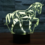 7 Color Discoloration Creative Visual Stereo Lamp Desk Lamp Night Light, Horse Shape