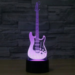 7 Color Discoloration Creative Visual Stereo Lamp Desk Lamp Night Light, Electric Guitar Shape