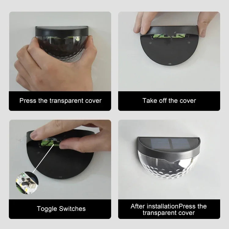 6 LED Outdoor Solar Water Drop Fence Light