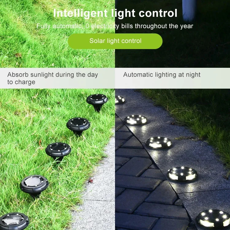 10 LEDs Solar Outdoor Garden Waterproof Buried Light, 10 LED
