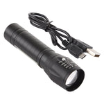 A2 USB Charging Waterproof Zoomable XPE + COB Flashlight with 3-Modes & Storage Box, A2