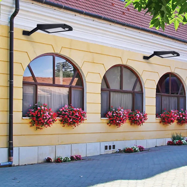 12W 56LEDs SMD 2835 Home Outdoor IP65 Waterproof Remote Control Solar Wall Light Human Body Sensor Light