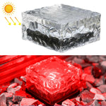 Solar Powered Square Tempered Glass Outdoor LED Buried Light Garden Decoration Lamp IP55 Waterproof，Size: 10 x 10 x 5.2cm, 10 x 10 x 5.2cm