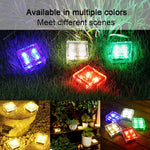 Solar Powered Square Tempered Glass Outdoor LED Buried Light Garden Decoration Lamp IP55 Waterproof，Size: 10 x 10 x 5.2cm, 10 x 10 x 5.2cm