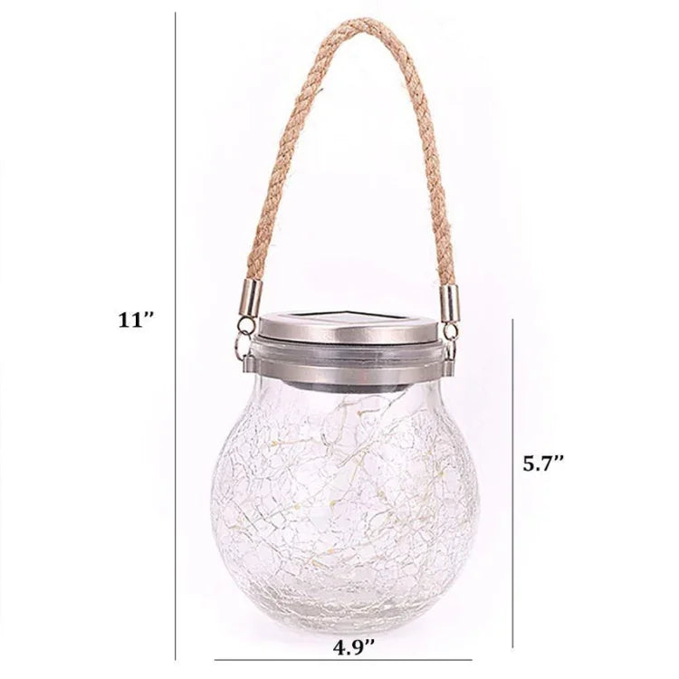 Solar Energy Glass Bottle Pendent Lamp IP55 Waterproof Outdoor Garden Decoration Light, Warm White Light