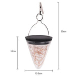 Solar Energy Conical Starlight Pendent Lamp IP55 Waterproof Outdoor Garden Decoration Light