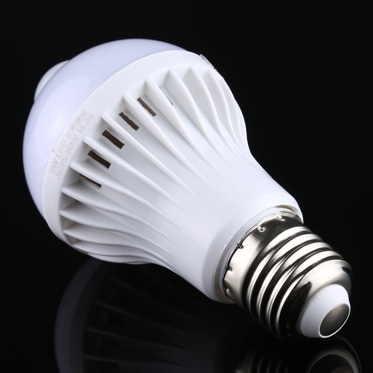 E27 5W 12 LEDs SMD 5730 300LM Infrared Motion Sensor LED Light Bulb, Sensor Distance: 4-6m, AC 220V, E27 5W White Light, E27 5W Warm White