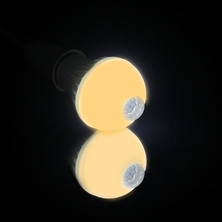 لمبة LED E27 5W مع 12 مصباح SMD 5730 300LM مع حساس حركة بالأشعة تحت الحمراء، مدى الاستشعار: 4-6 أمتار، AC 220V، E27 5W ضوء أبيض، E27 5W ضوء أبيض دافئ