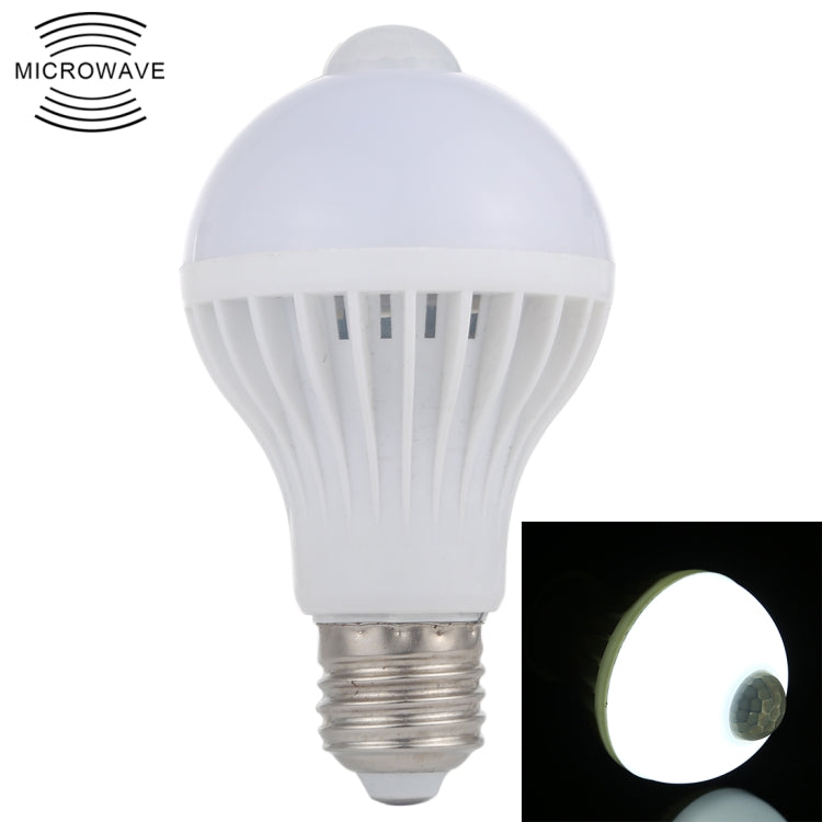E27 7W 16 LEDs SMD 5730 450LM Infrared Motion Sensor LED Light Bulb, Sensor Distance: 4-6m, AC 220V, E27 7W White Light, E27 7W Warm White