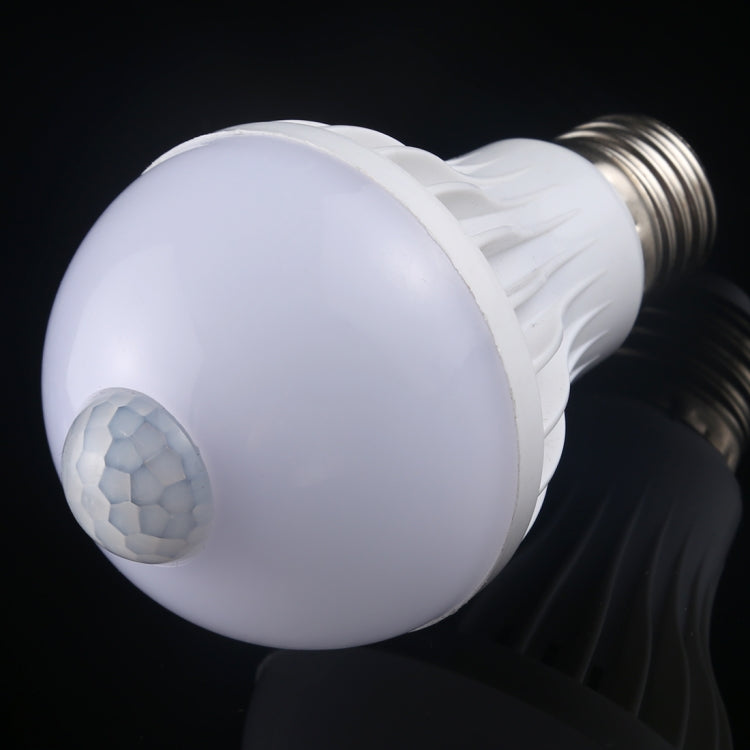 E27 7W 16 LEDs SMD 5730 450LM Infrared Motion Sensor LED Light Bulb, Sensor Distance: 4-6m, AC 220V, E27 7W White Light, E27 7W Warm White