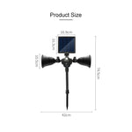 Solar Powered Robot LED Spotlight Double-headed Smart Sensor Light for Outdoor Lawn