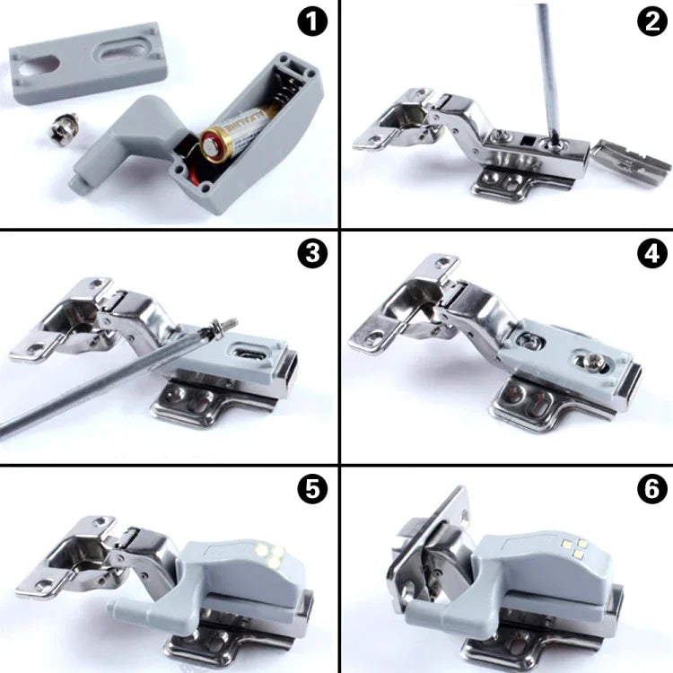 10 PCS 0.3W Universal Inner Hinge LED Sensor lamp Cupboard 3 LEDs Night light Auto ON/OFF Bulb, 10 PCS White Light, 10 PCS Warm White