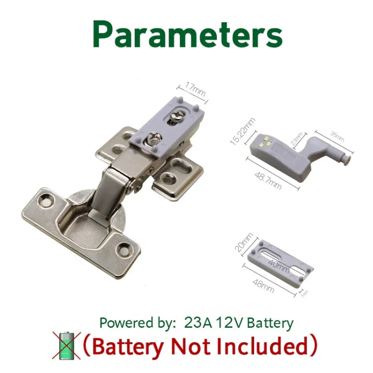 10 PCS 0.3W Universal Inner Hinge LED Sensor lamp Cupboard 3 LEDs Night light Auto ON/OFF Bulb, 10 PCS White Light, 10 PCS Warm White