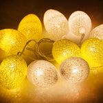 3.5m 110V 20 LEDs Cotton Thread Colour Egg Lamp String Easter Holiday Party Household Decorative Light, 3.5m 110V
