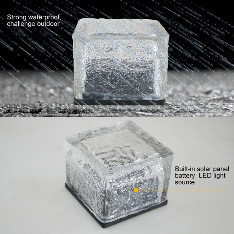 IP68 Waterproof Solar Powered Tempered Glass Outdoor LED Buried Light Garden Decoration Lamp with 0.2W Solar Panel