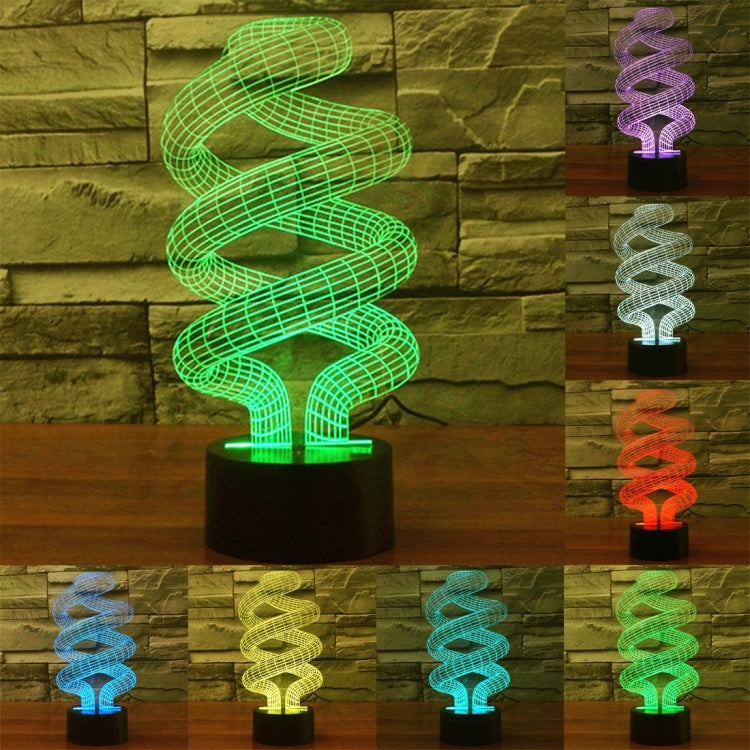 7 Color Discoloration Creative Visual Stereo Lamp Desk Lamp Night Light, Spiral Style
