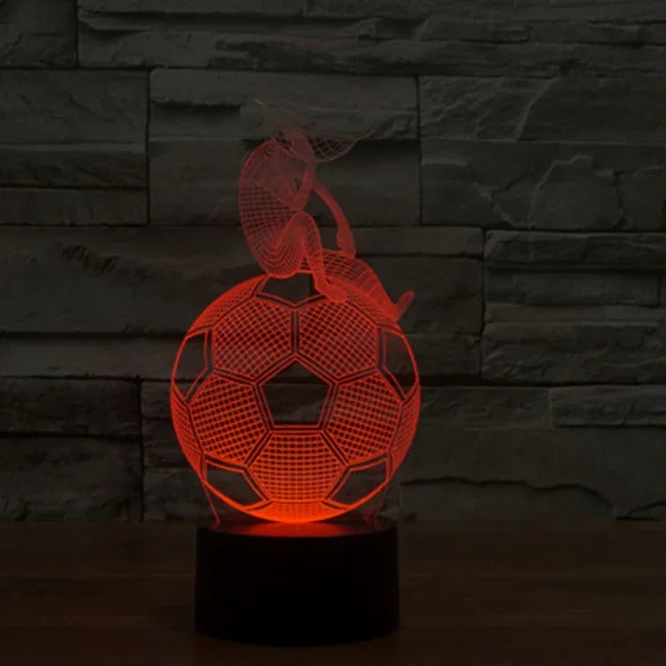 7 Colour Discoloration Creative Visual Stereo Lamp Night Light, Thinking Football Style
