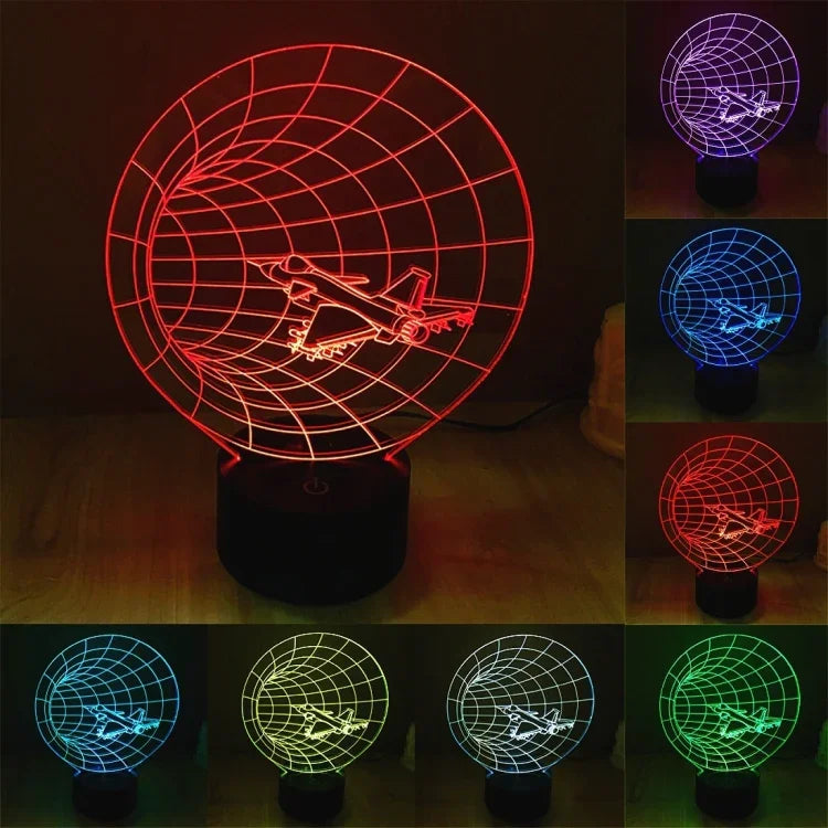 7 Color Discoloration Creative Visual Stereo Lamp Desk Lamp Night Light, Time Machine Style