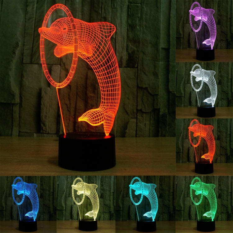 7 Colour Discoloration Creative Visual Stereo Lamp Desk Lamp Night Light, Dolphin Style