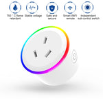 مقبس ذكي للتحكم عن بعد واي فاي بإضاءة RGB بقوة 10 أمبير يعمل مع أليكسا وجوجل هوم وIFTTT، تيار متردد 100-240 فولت، قابس أسترالي، XS-A17