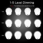 120LM 7000K USB Charging Hollywood Style Cosmetic Lighted Bulb Dresser Lamp, Cable Length: 4.6m, DC 5V