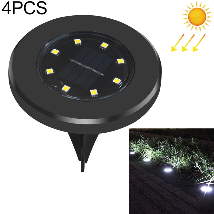 4 PCS 8 LEDs IP65 Waterproof Solar Powered Buried Lamp Garden Villa Garden Lawn Decorative Spotlight
