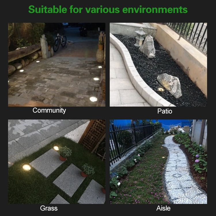 4 PCS 8 LEDs IP65 Waterproof Solar Powered Buried Lamp Garden Villa Garden Lawn Decorative Spotlight