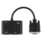 محول 2 في 1 من VGA إلى HDMI + VGA 15 دبوس HDTV مع صوت