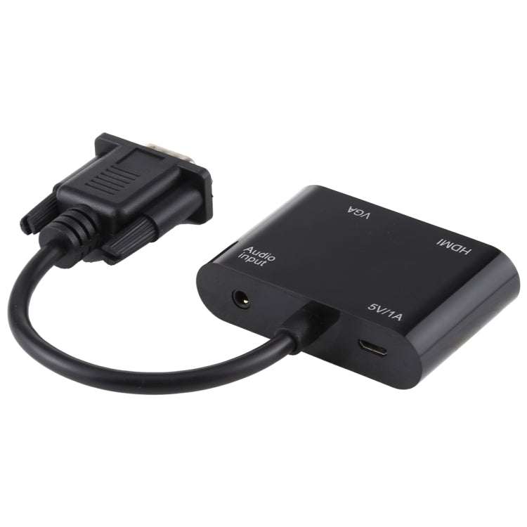 محول 2 في 1 من VGA إلى HDMI + VGA 15 دبوس HDTV مع صوت