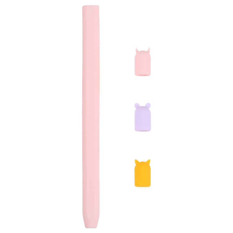 غطاء حماية سيليكون كرتوني على شكل حيوان لقلم اللمس 4 في 1 لـ Apple Pencil 2، لـ Apple Pencil 2
