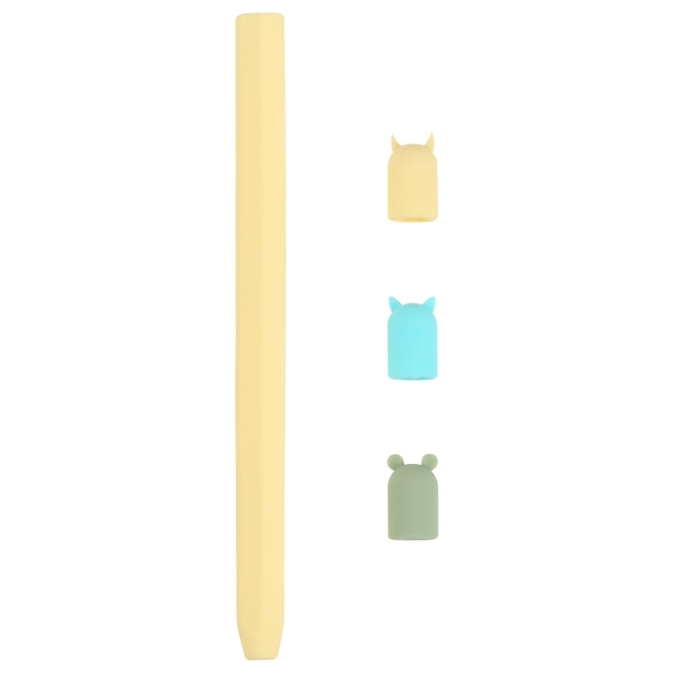 غطاء حماية سيليكون كرتوني على شكل حيوان لقلم اللمس 4 في 1 لـ Apple Pencil 2، لـ Apple Pencil 2