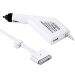 شاحن سيارة MagSafe 2 بقوة 85 واط 20 فولت 4.25 أمبير بتوصيل 5 دبابيس على شكل T مع منفذ USB واحد لأجهزة Apple Macbook A1398 / A1424 / MC975 / MC976 / ME664 / ME665، الطول: 1.7 متر، 85 واط 20 فولت 4.25 أمبير