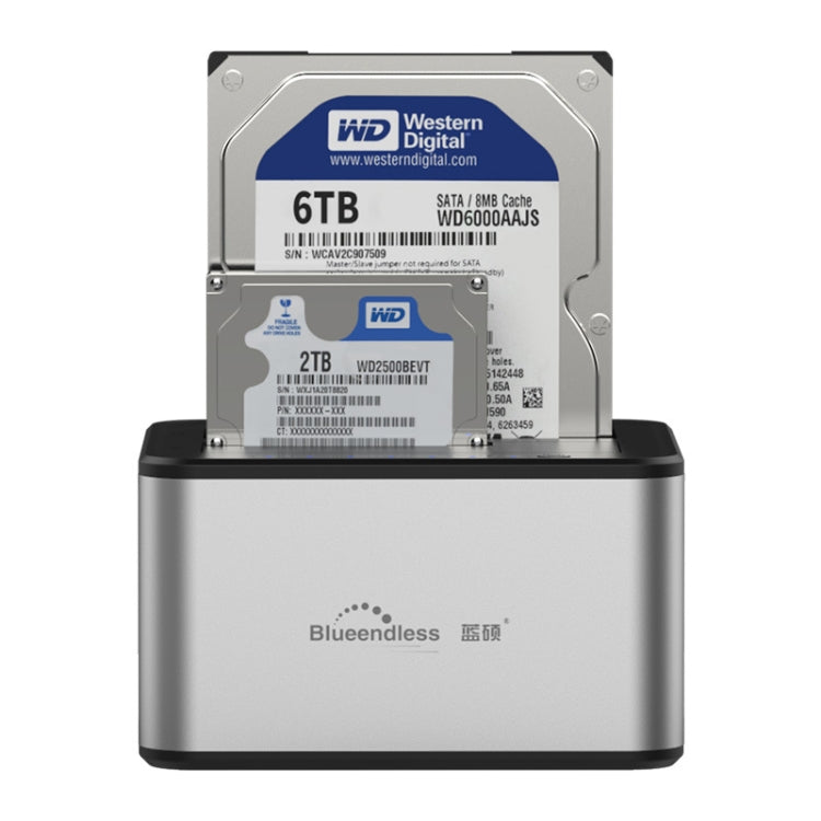 قاعدة نسخ خارجية للقرص الصلب Blueendless SATA USB 3.0 بمقاس 2.5 / 3.5 بوصة مع مكانين