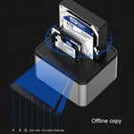 قاعدة نسخ خارجية للقرص الصلب Blueendless SATA USB 3.0 بمقاس 2.5 / 3.5 بوصة مع مكانين