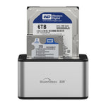 قاعدة نسخ خارجية للقرص الصلب Blueendless SATA USB 3.0 بمقاس 2.5 / 3.5 بوصة مع مكانين
