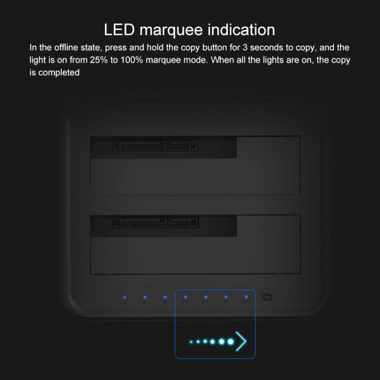 قاعدة نسخ خارجية للقرص الصلب Blueendless SATA USB 3.0 بمقاس 2.5 / 3.5 بوصة مع مكانين