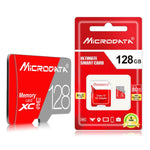 MICRODATA 128GB Class10 Red and Grey TF(Micro SD) Memory Card, 128GB