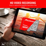 MICRODATA 128GB Class10 Red and Grey TF(Micro SD) Memory Card, 128GB