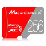 MICRODATA 256GB Class10 Red and Grey TF(Micro SD) Memory Card, 256GB