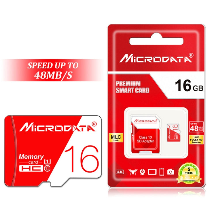 MICRODATA 16GB High Speed U1 Red and White TF(Micro SD) Memory Card, 16GB