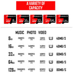 MICRODATA 16GB U1 Red and Black TF(Micro SD) Memory Card, 16GB