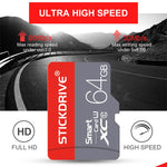 STICKDRIVE 128GB U3 Red and Grey TF(Micro SD) Memory Card, 128GB