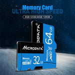 MICRODATA 128GB U3 Blue and Black TF(Micro SD) Memory Card, 128GB