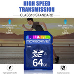 Microdrive 64GB High Speed Class 10 SD Memory Card for All Digital Devices with SD Card Slot, 64GB